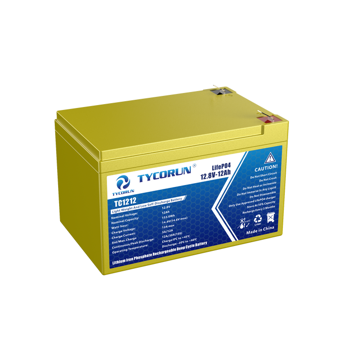 Tycorun 12 Volt 12Ah Lithium Deep Cycle Battery