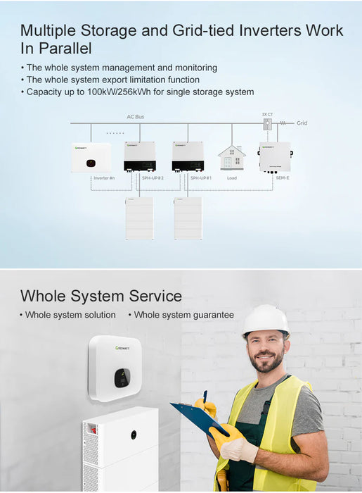 Growatt | 3kW - 11kW 6000TL-XH-US Grid-Tie| Battery Storage Solar Inverter