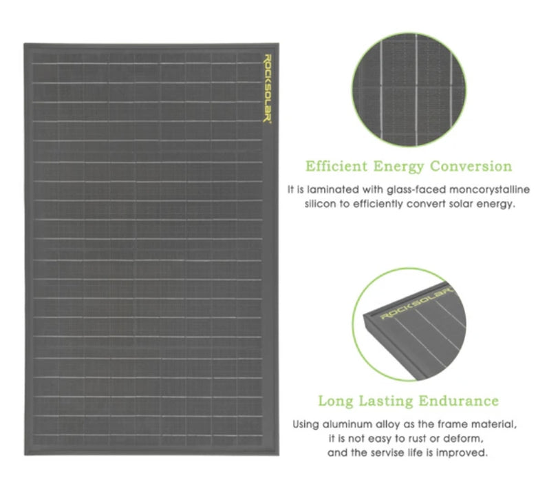 Black Diamond | 50W 12V Monocrystalline Rigid Solar Panel