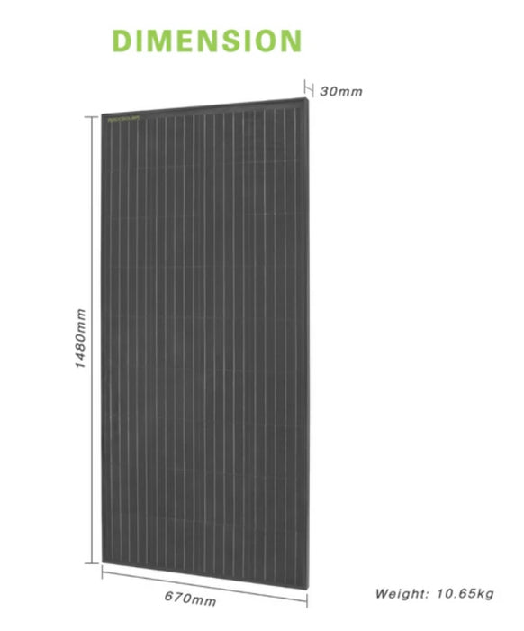 Black Diamond | 400W 12V Rigid Monocrystalline Solar Panel(2PcsX200W)