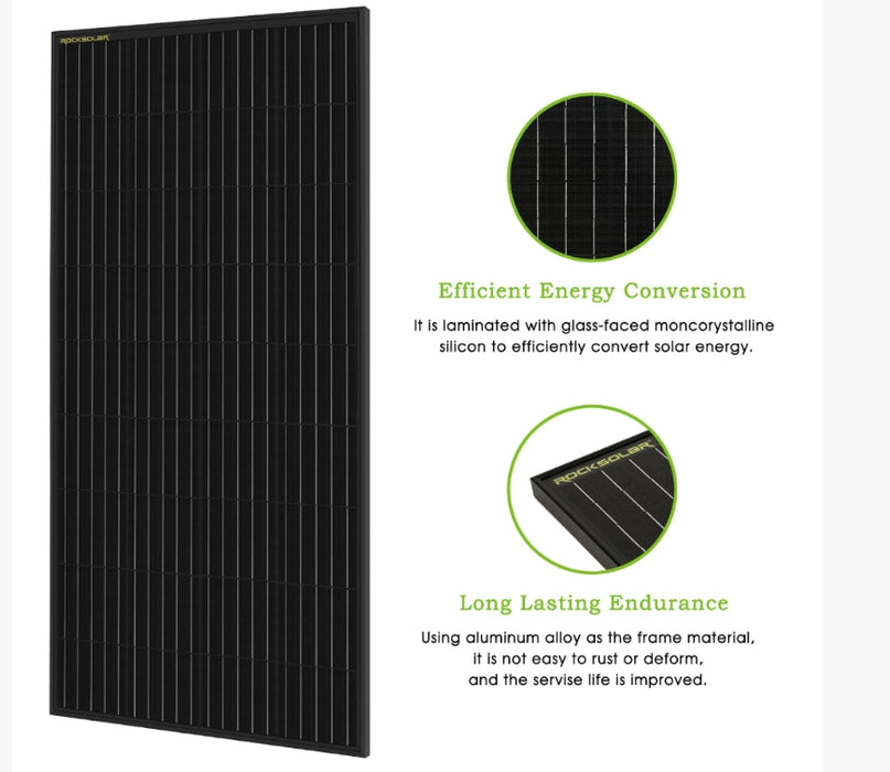 RockSolar 800W 12/24V Rigid Solar Panel Kit