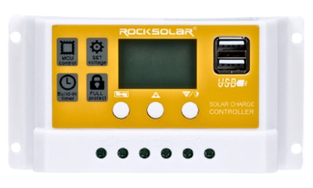 RockSolar 100W 12V Rigid Solar Panel Kit With 30A PWM Controller