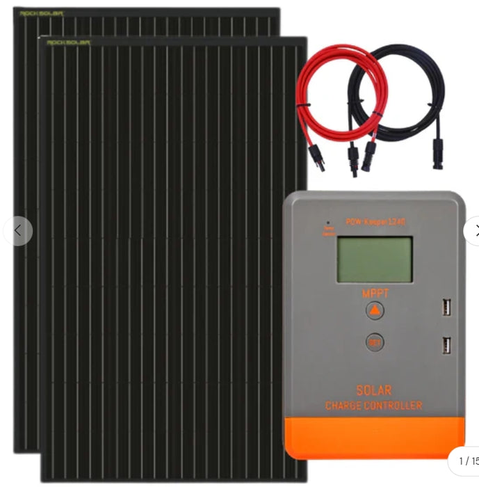 RockSolar 300W 12V Rigid Solar Panelk Permium Kit with MPPT Controller