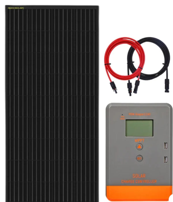 RockSolar 200W 12V Rigid Solar Panel Advanced Kit with MPPT Controller