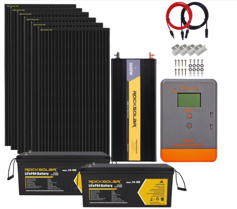 RockSolar 3000W 24V Off-Grid Solar System