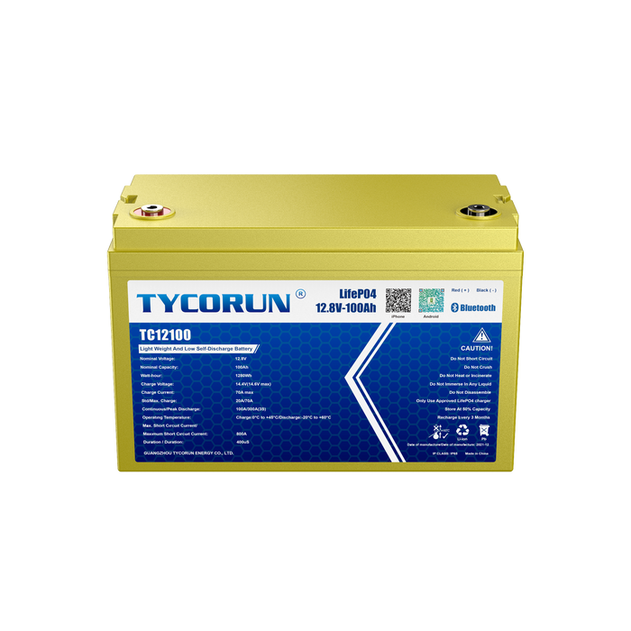 12.8V 100Ah Battery Sealed Lithium Battery - Bluetooth
